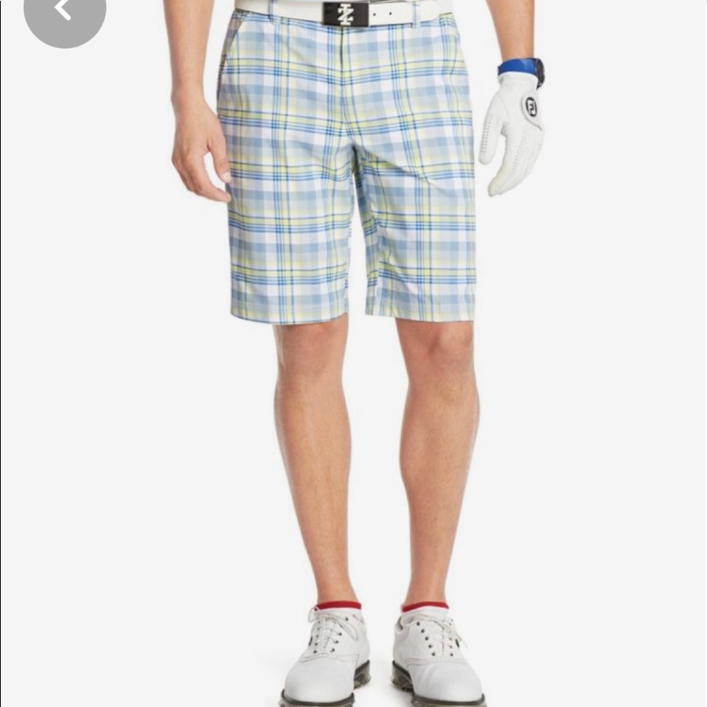 Izod Flat Front Fancy Plaid Golf Shorts 42W NWT